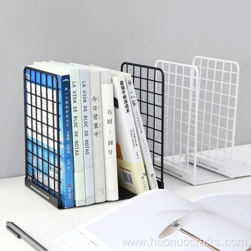 Simple grid book stand iron book holder bookshelf